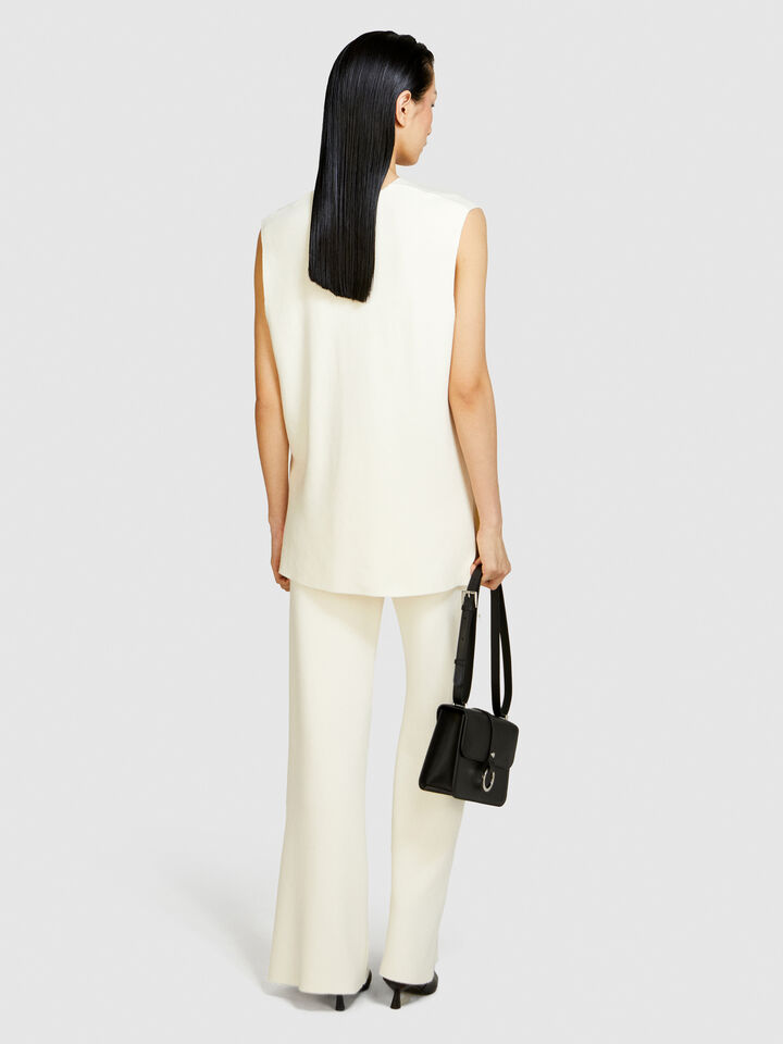 Knit vests - women's vests and sleeveless jackets - Creamy White | Sisley image number 3